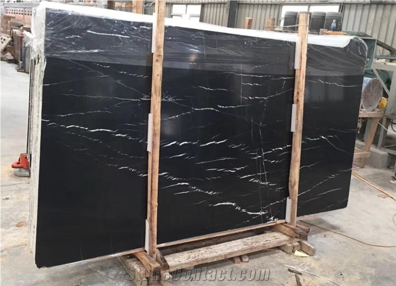 Marquina Black Marble Flooring Tiles