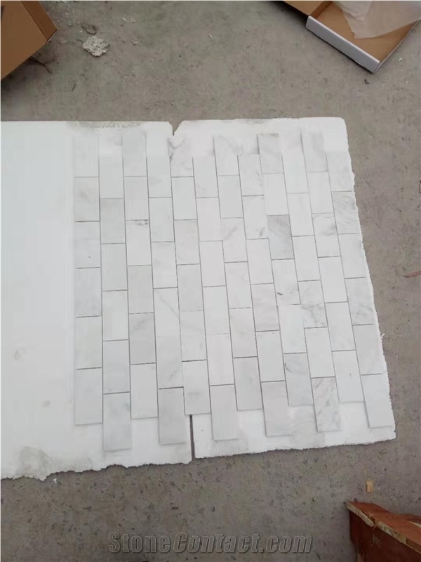 China Brick White Marble Mosaic Subway Polished