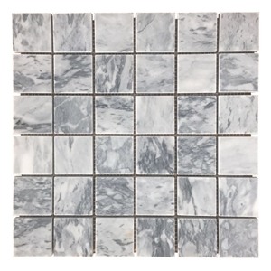 Grey Marble Square Mosaic Marmol Cuadrado Gris