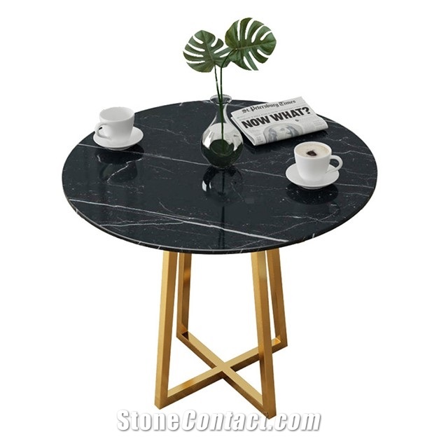 Natural White Black Marble Coffee Table Top