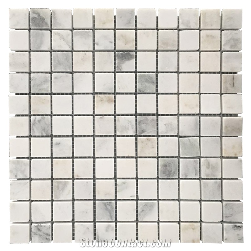 North Pearl 1x1inch Square White Marble Mosaic