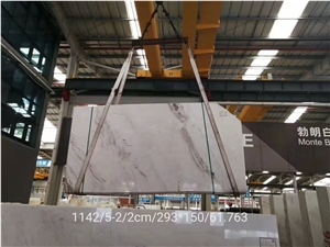 North Pearl Bookmatch White Marble Slab Countertop