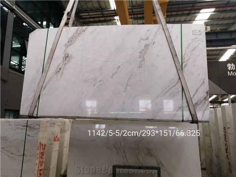 North Pearl Bookmatch White Marble Slab Countertop
