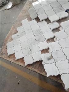 North Pearl White Arabesque Marble Mosaic Tiles