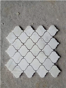 North Pearl White Arabesque Marble Mosaic Tiles