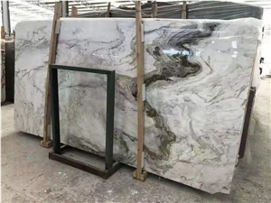 North Pearl White Marble Slab Wall Application