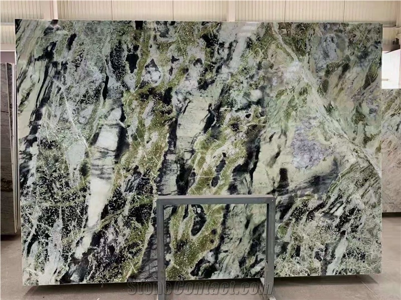 Polished Green Onyx Marble Slab Tile Jade Luxury