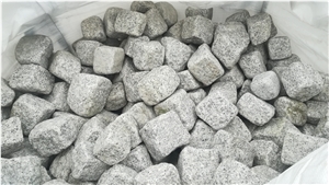 Tumbled Granite Cube Grey 8/11cm, Strzegom Granite Cobble Stone