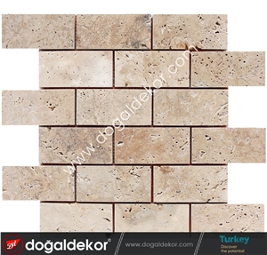Classic Denizli Travertine Wall Mosaic Tile