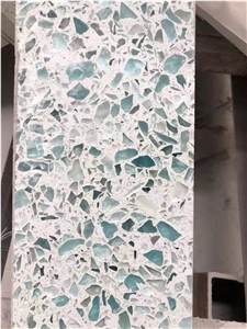 Quartz Alternative Glass Fleck Recycled Glass Tops