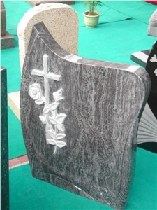A Grade Natural Grey Granite Customized Headstone