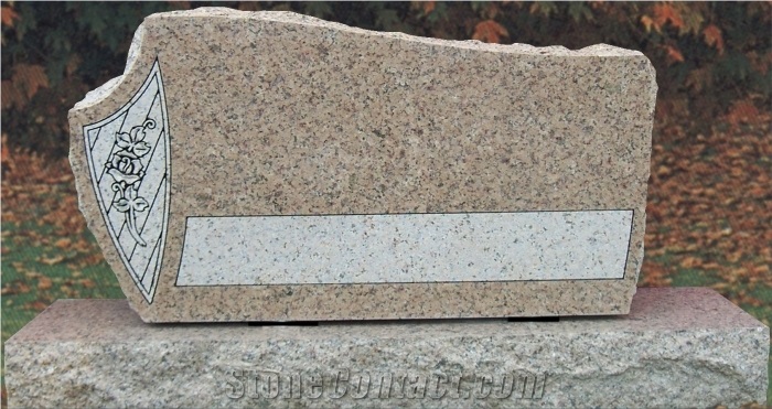 Beige Granite Monuments Memorial Decoration