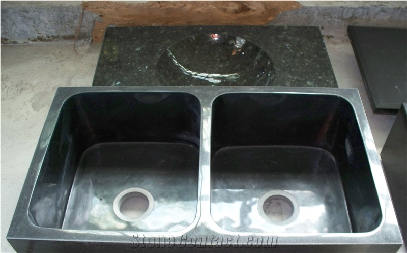 Black Granite Square Bathroom Basins or Sinks