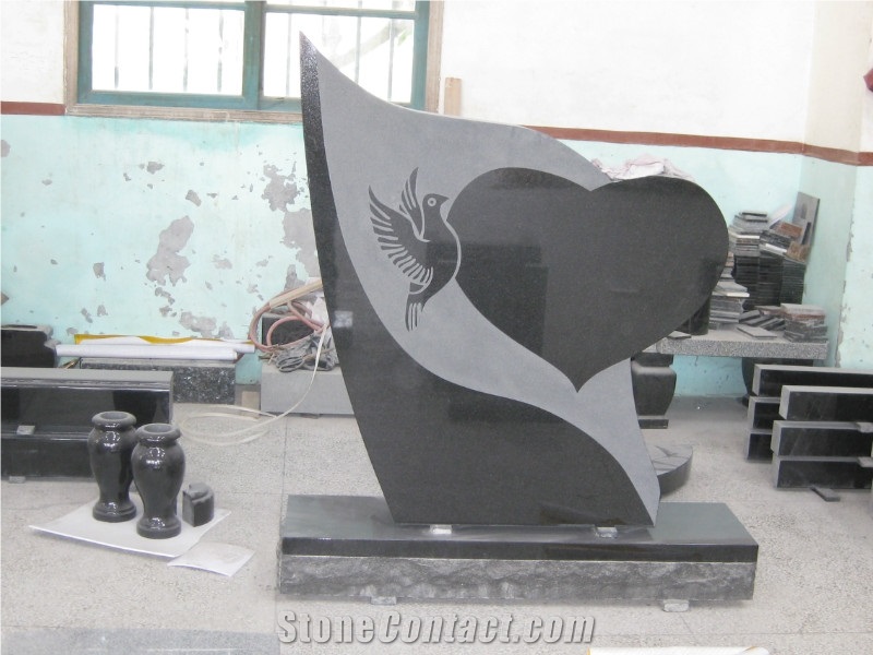 Chinese Absolute Black Polished Tombstones