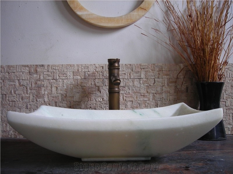 Design Sinks White Marble Basins for Bathroom