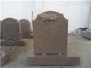 Granite Brown Stone China Style Tombstones Design