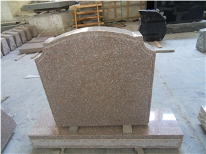 Granite Brown Stone China Style Tombstones Design