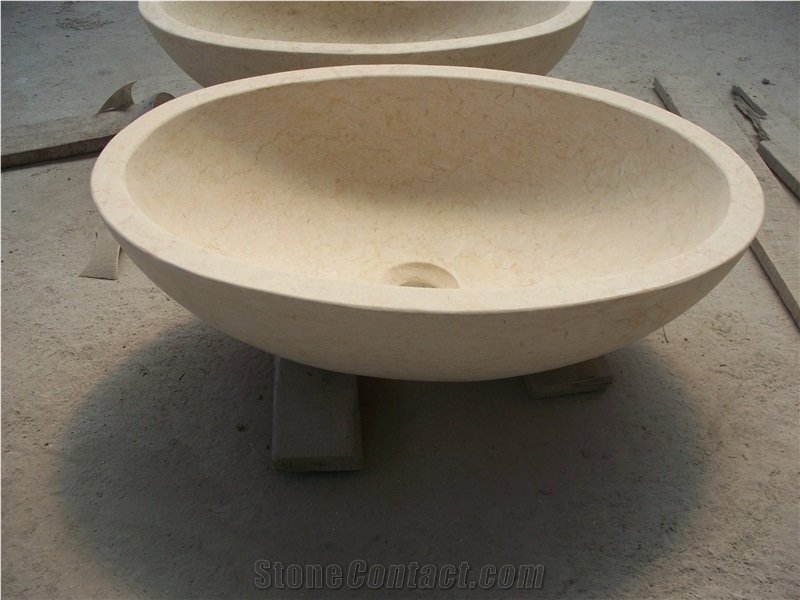 Luxury Begie Natural Stone Sinks and Basins