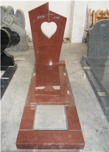 Red Granite Polished Tombstones Gravestones