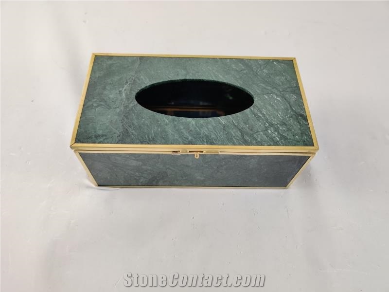 Marble Home Hotel Tissue Box Green Marble
