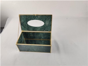 Marble Home Hotel Tissue Box Green Marble
