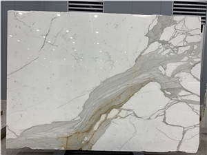 Pefect Calacatta Carrara White Marble Slab