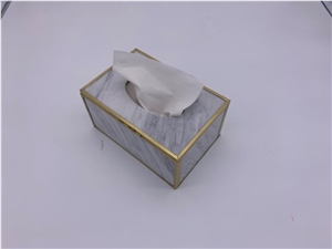 White Color Marble Tissue Box Accessories