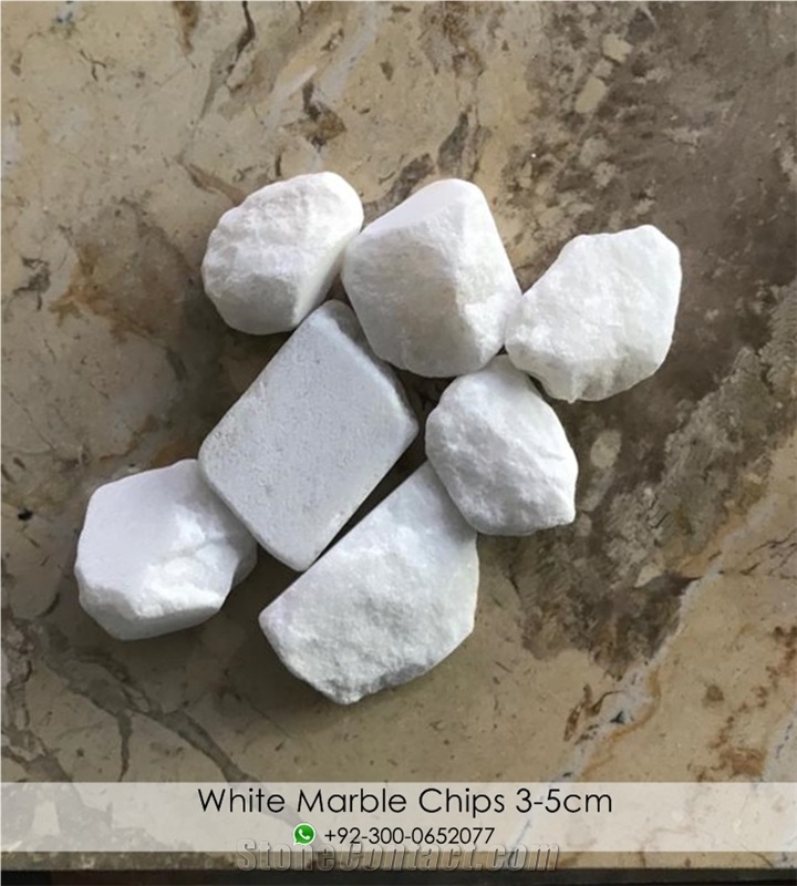 White Marble Chips 1cm to 5cm Sorted