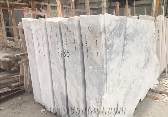 Chinese White Marble Calacatta Taupe Slab
