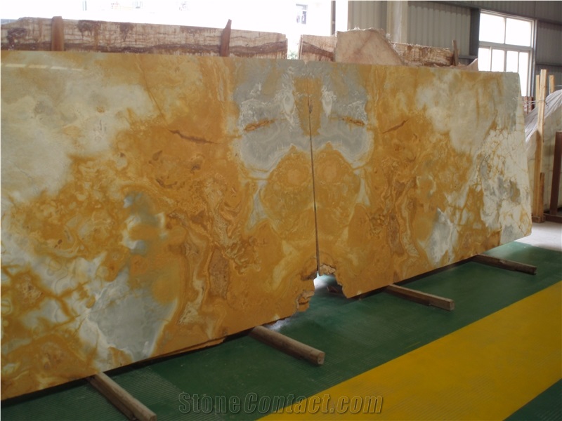 Gold Onyx Stone Floor Tiles