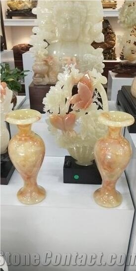 Orange Onyx Vases
