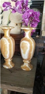 Orange Onyx Vases