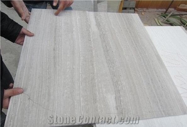 White Wooden Vein Marble Tiles Slabs,