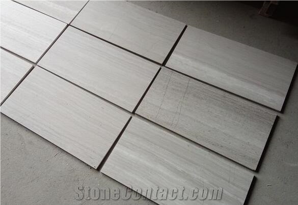 White Wooden Vein Marble Tiles Slabs,