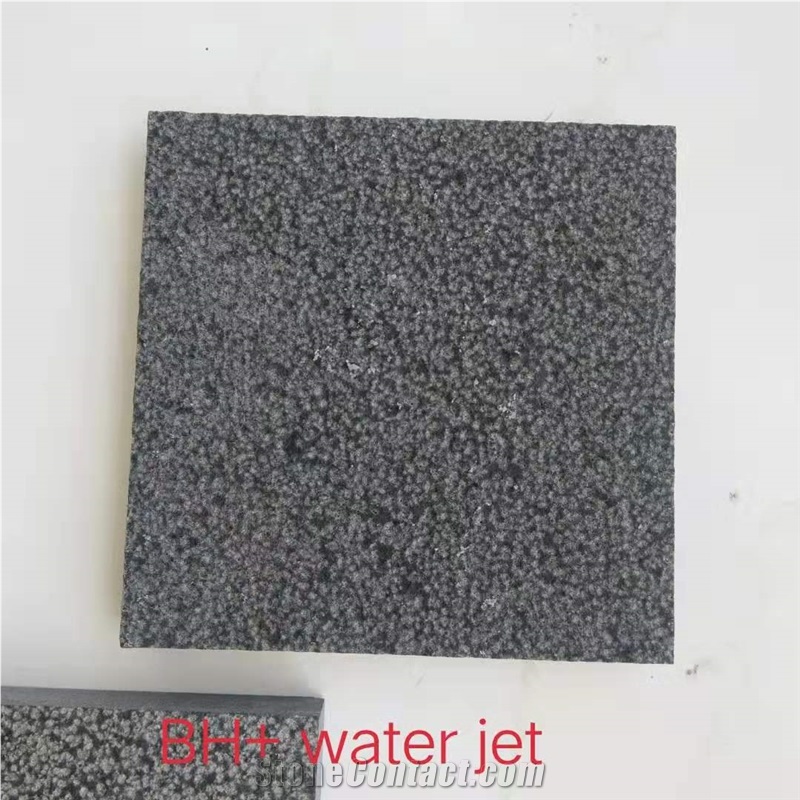 Vt Black Basalt Tiles, Flamed+Water Jet