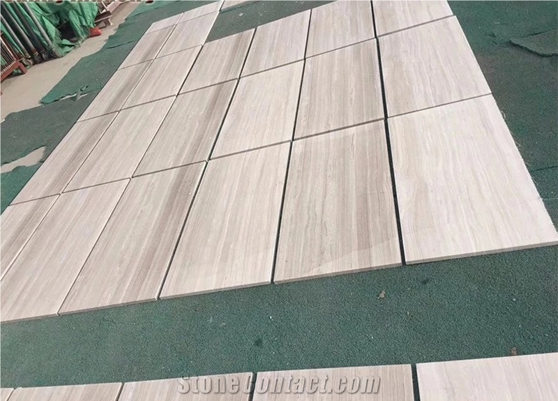 Wooden White Grain Marble Floor Tile