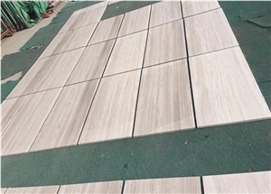 Wooden White Grain Marble Floor Tile