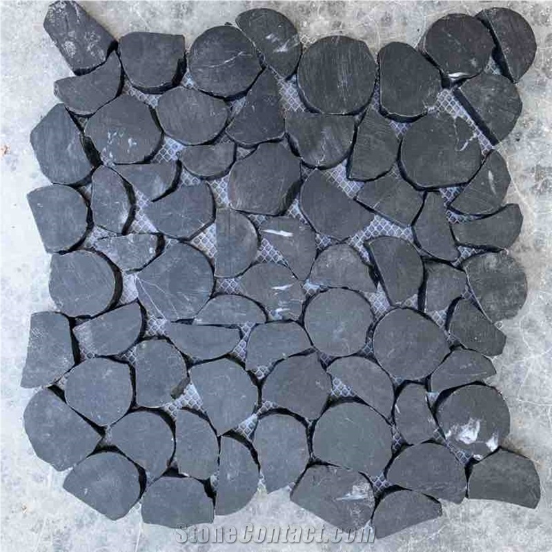 Black Marble Pebbles Mosaic