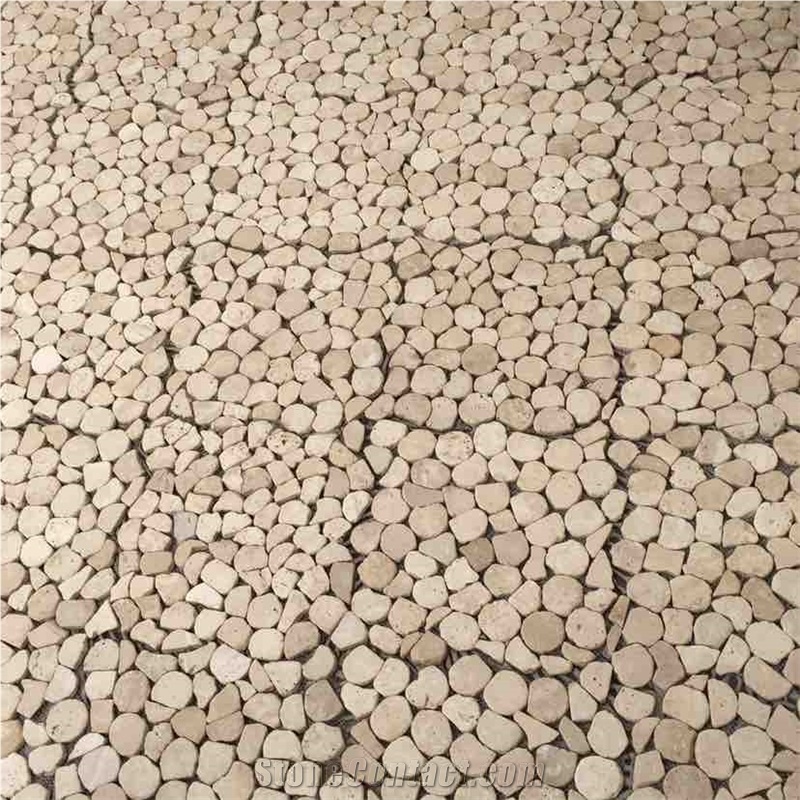 Durango Travertine Mosaic Pebbles Tile