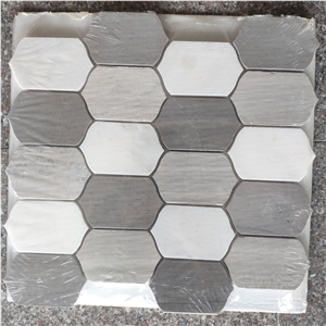 Different Shape Of White Wood Mosaic