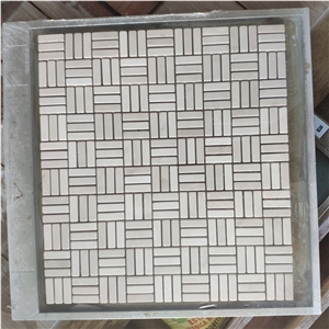 Different Shape White Wood Mosaic