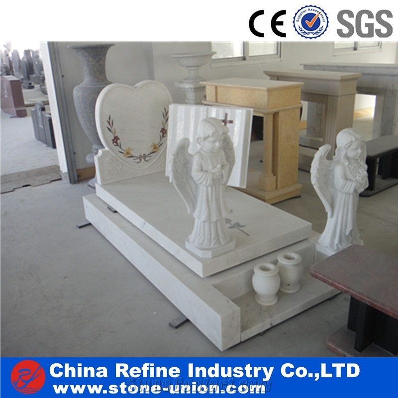Cheaper White Marble Angel Monument and Tombstone