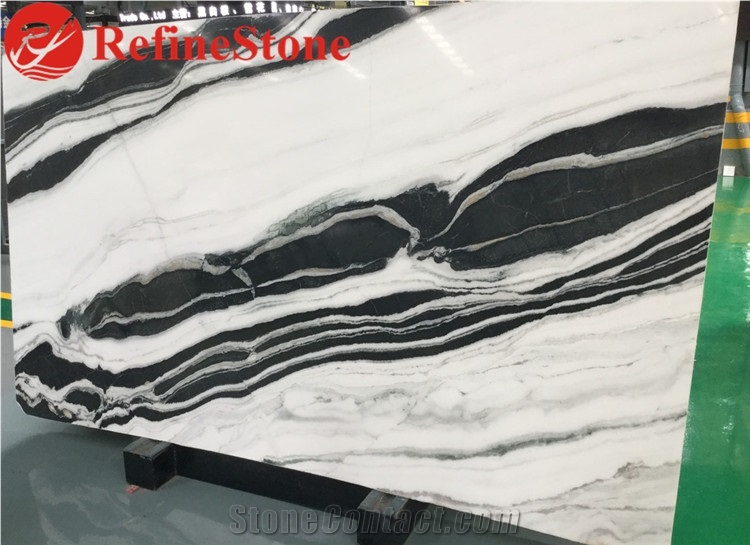 Factory Price Bookmatch Panda White Marble