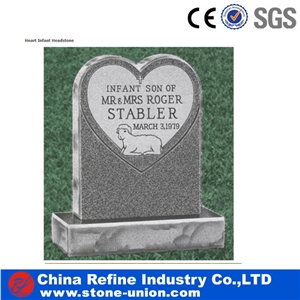 High Quality Grey Granite Heart Shape Headstone