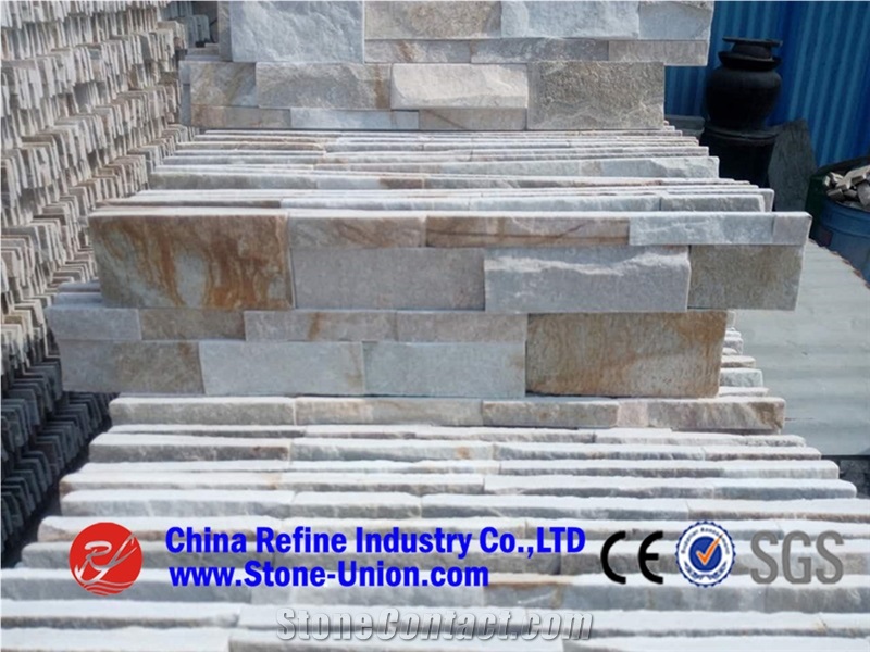 High Quality Mix Color Stacked Stone Wall Stone