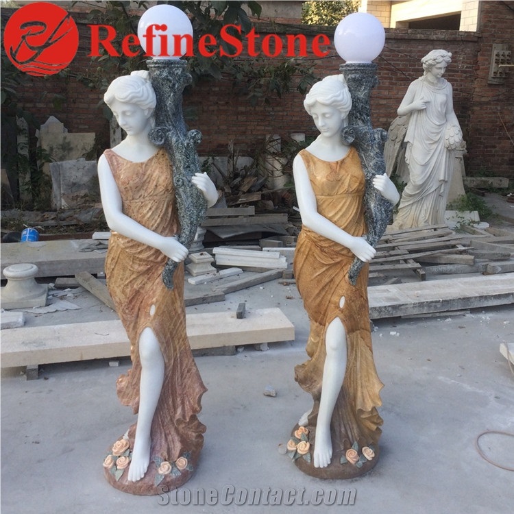 Life Size Marble Human Statue Sculpture for Garden
