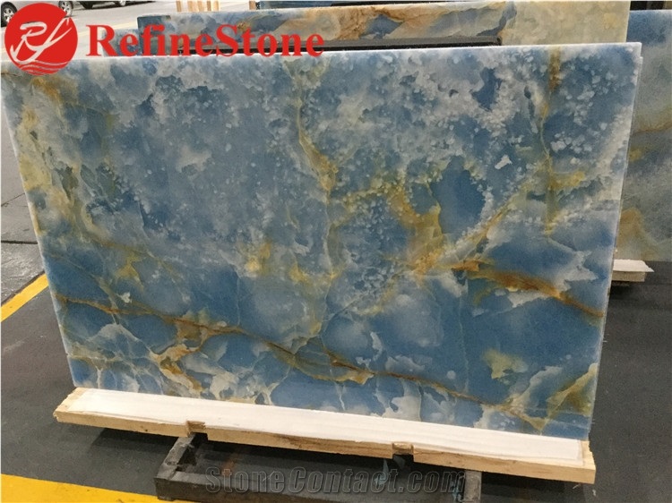 Light Blue Onyx Marble Slab for Home Decoration