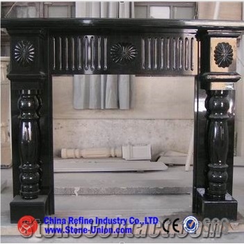Modern Black Marble Fireplace Mantel,Surround