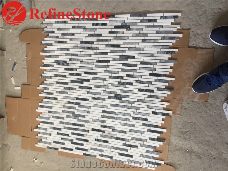 White and Grey Marble Mosaic for Wall Decoration