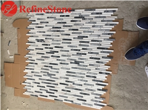 White and Grey Marble Mosaic for Wall Decoration